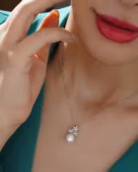 گردنبند مروارید وارداتی نقره کد 20514