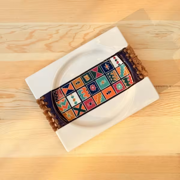 بشقاب لبه دار متوسط سرویس گلیم خشتی