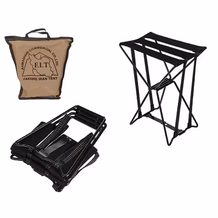 صندلی تاشو کم جا مسافرتی F.I.T مدل مفتولی با تحمل وزن بالا به همراه کیف کد 1