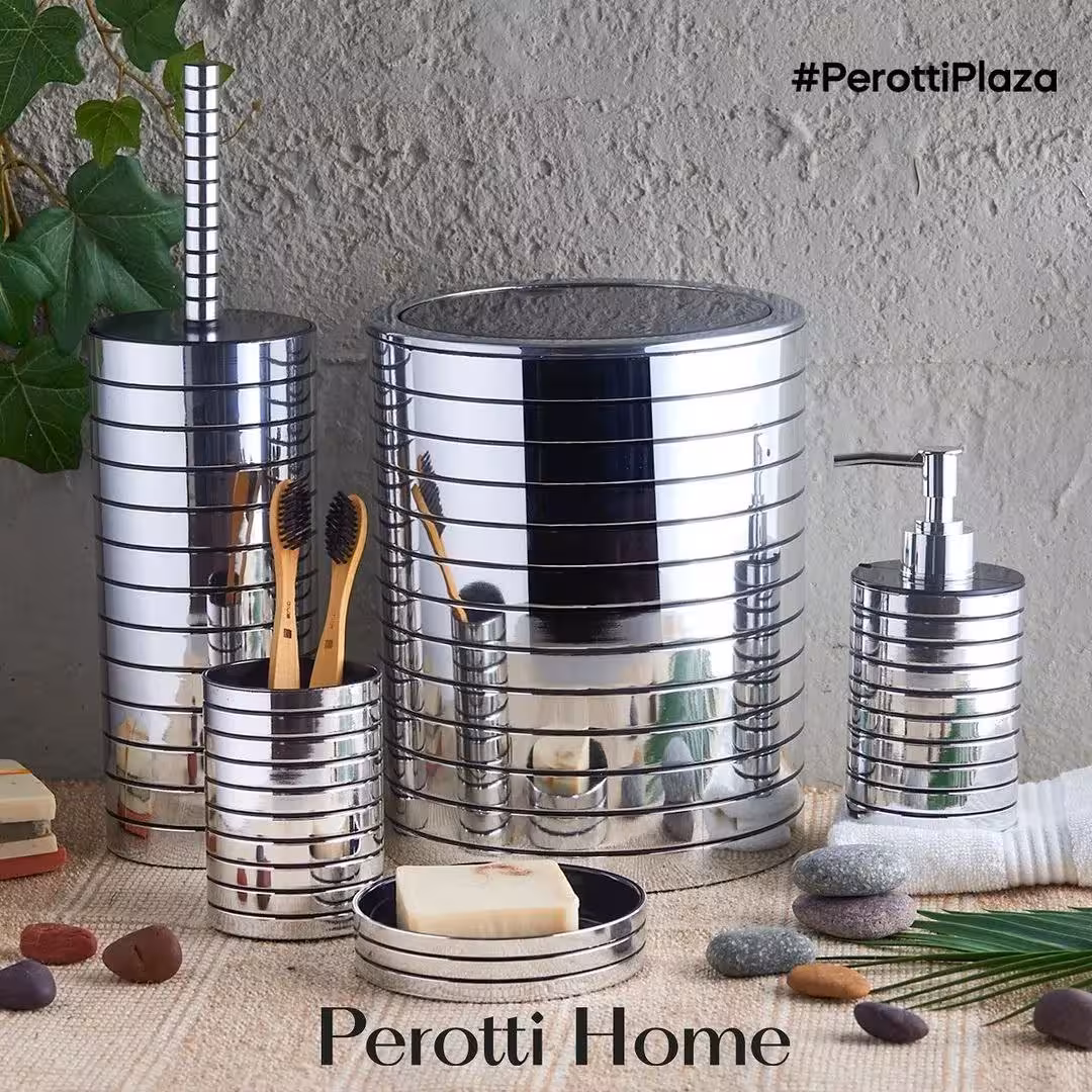 ست بهداشتی 5 پارچه پروتی رنگ نقره ای کد perotti-14760