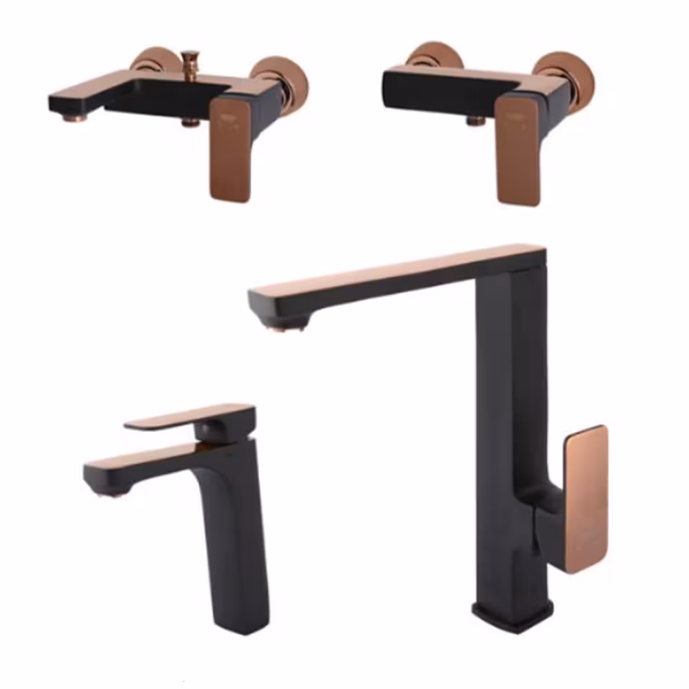 شیرآلات راسان مدل گارنت مشکی رزگلد