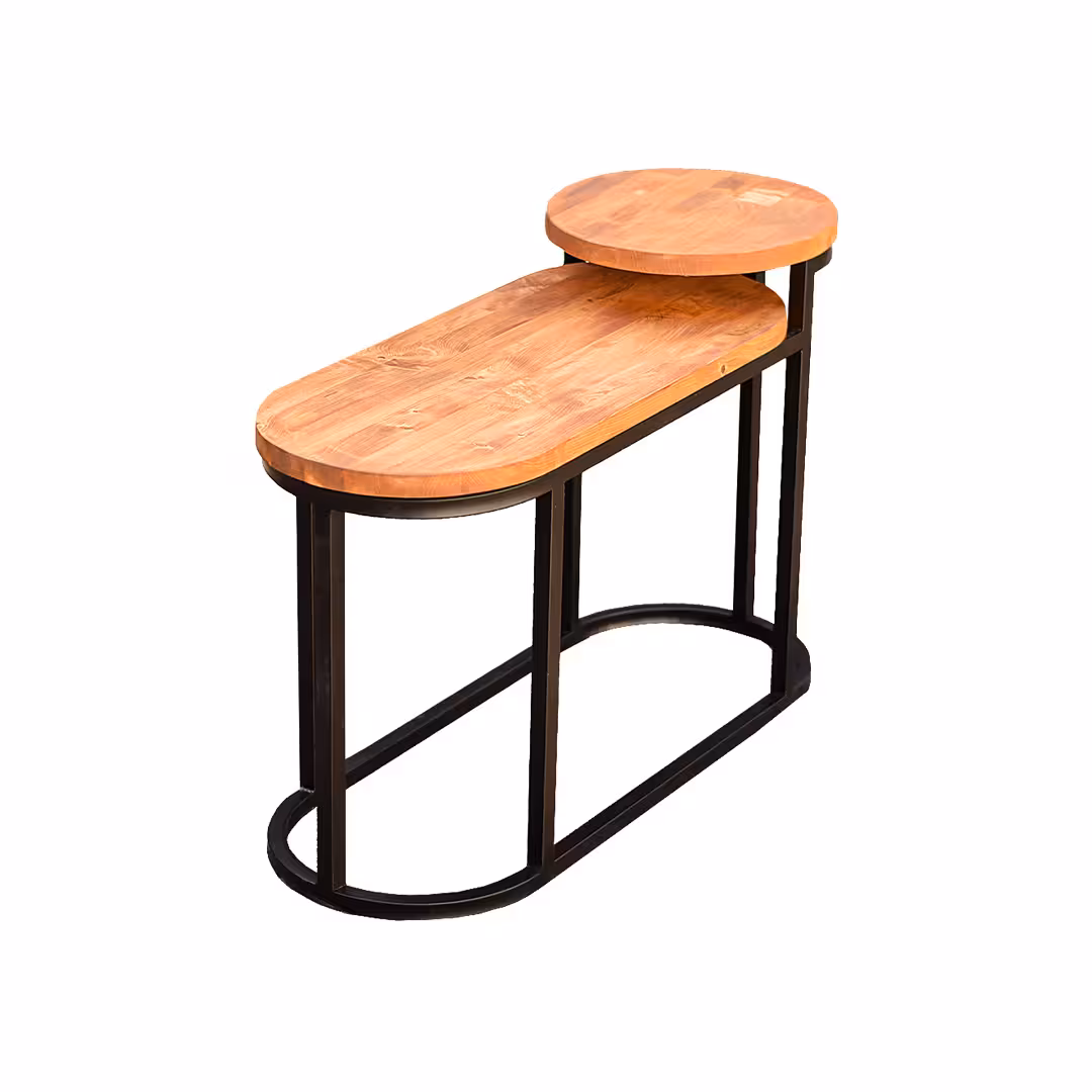 میز تلفن چوب و فلز