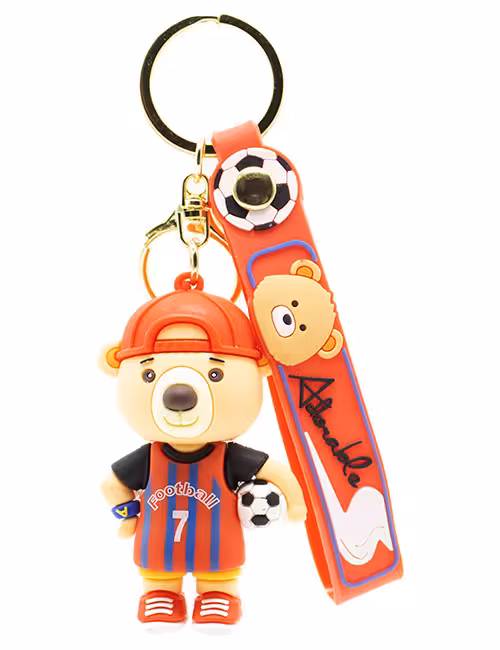 جاکلیدی سیلیکونی فانتزی طرح خرس فوتبالیست