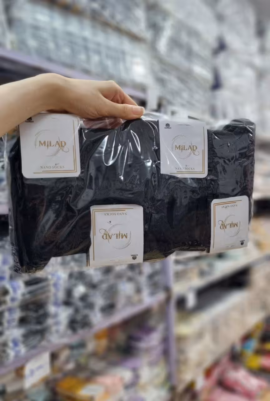 جوراب نیم ساق اسپرت تمام مشکی کد 2225