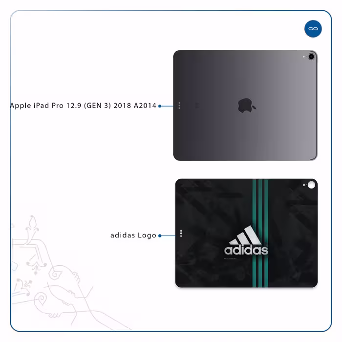 برچسب پوششی ماهوت مدل adidas-Logo مناسب برای تبلت اپل iPad Pro 12.9 (GEN 3) 2018 A2014