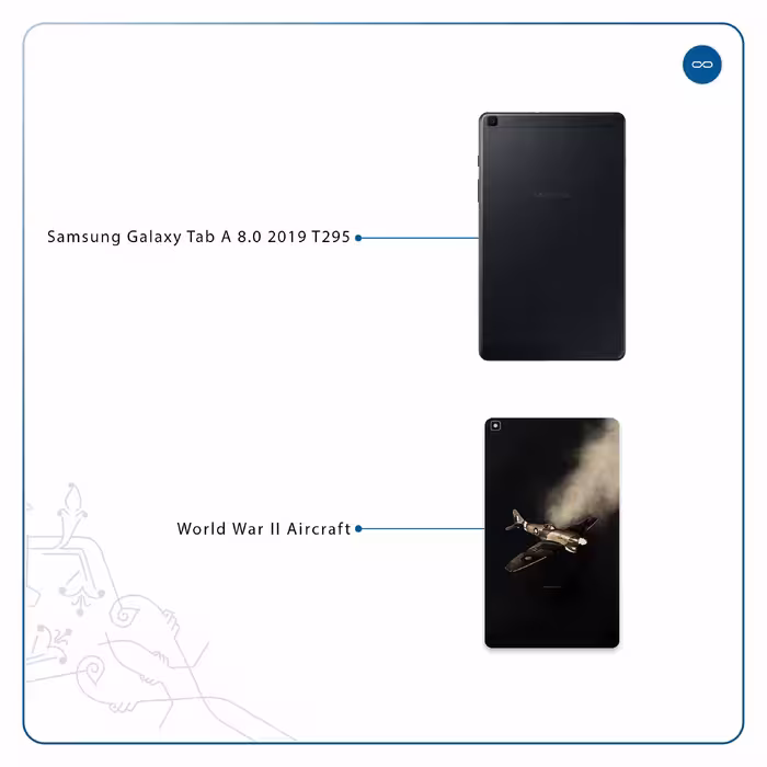 برچسب پوششی ماهوت مدل World War II Aircraft مناسب برای تبلت سامسونگ Galaxy Tab A 8.0 2019 T295