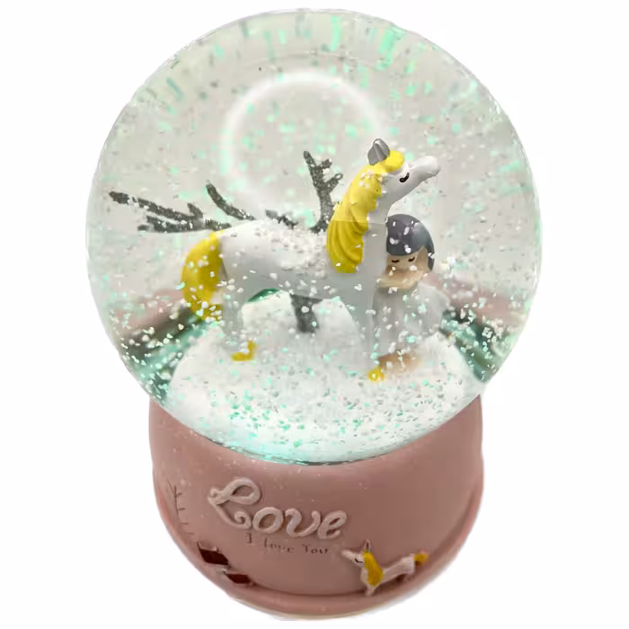 گوی موزیکال مدل پمپی شاهزاده و اسب طرح Love کد PA4045