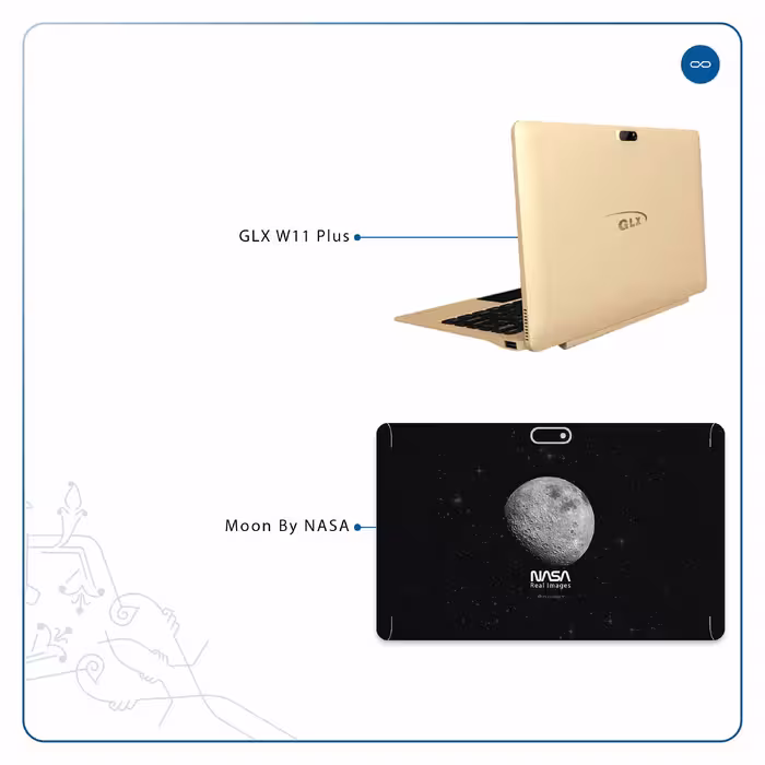 برچسب پوششی ماهوت مدل Moon-By-NASA مناسب برای تبلت جی ال ایکس W11 Plus