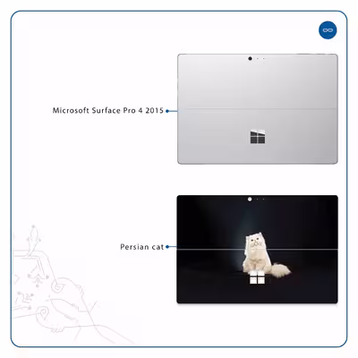 برچسب پوششی ماهوت مدل Persian cat مناسب برای تبلت مایکروسافت Surface Pro 4 2015