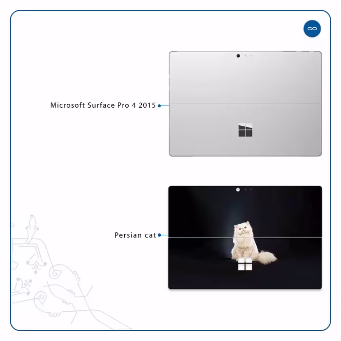 برچسب پوششی ماهوت مدل Persian cat مناسب برای تبلت مایکروسافت Surface Pro 4 2015