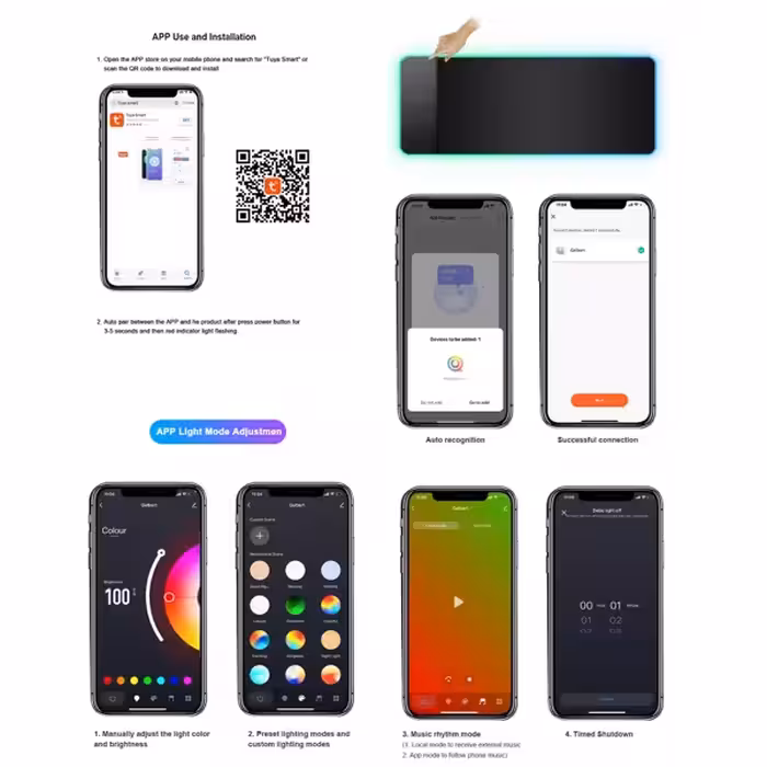 ماوس پد مخصوص بازی مدل RGB Wireless Combo