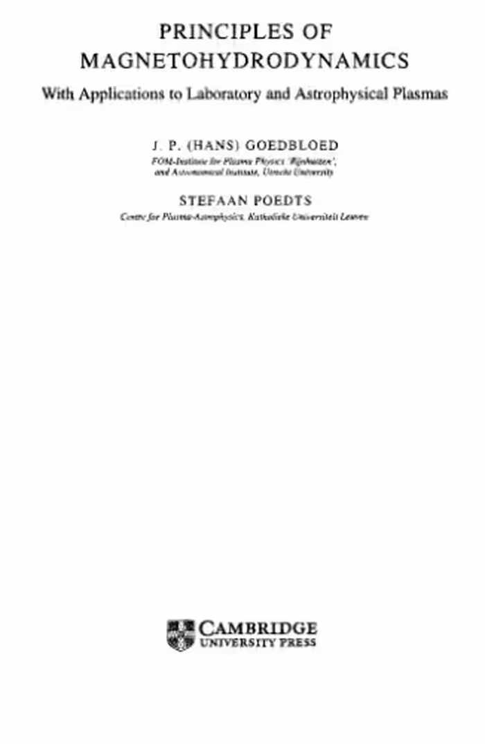 خرید و دانلود نسخه کامل کتاب Principles of Magnetohydrodynamics: With Applications to Laboratory and Astrophysical Plasmas