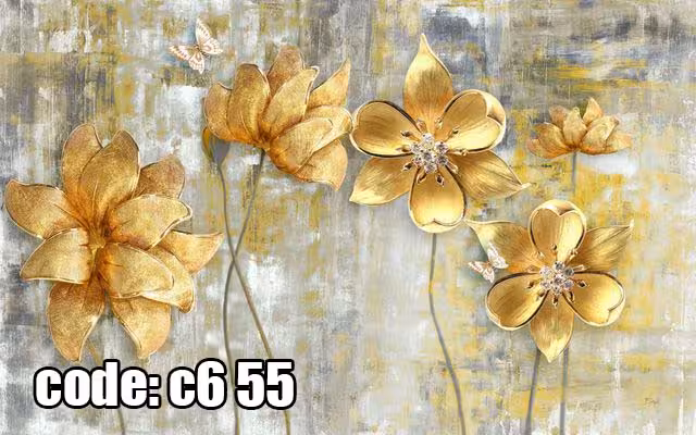 پوستر دیواری سه بعدی طرح گل مصنوعی
