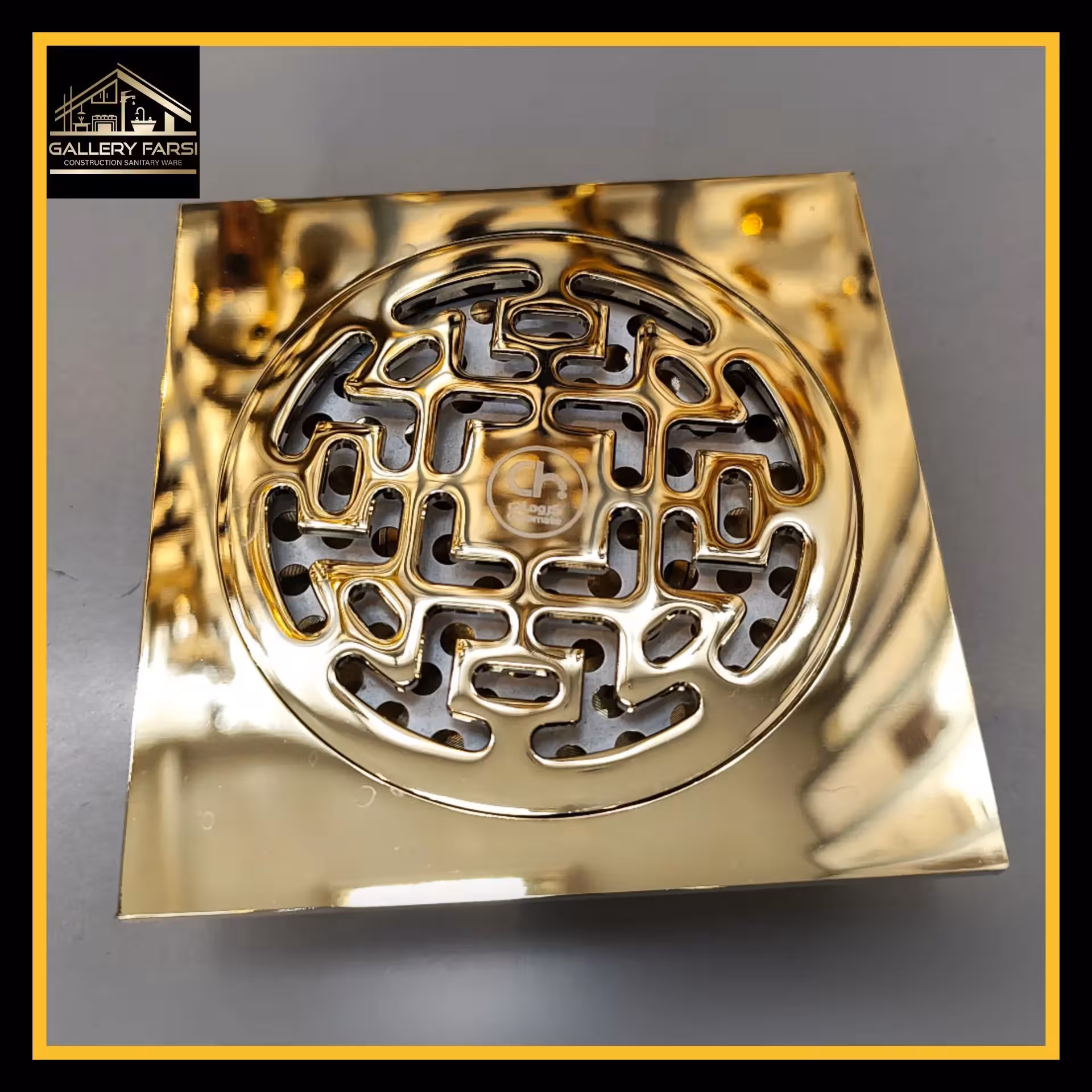 کف شور برنجی سایز 10*10 طلایی براق