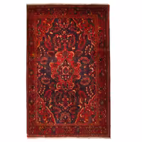 فرش قدیمی دستباف شش و نیم متری طرح لچک ترنج