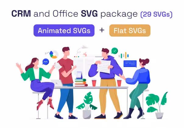 دانلود پکیج تصاویر SVG اداری و مدیریت مشتریان | CRM & Office SVG Package