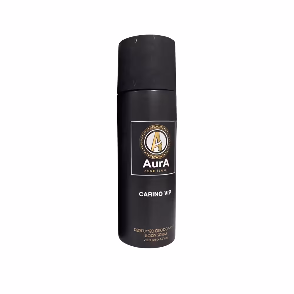 اسپری بدن مردانه اورا کارینو وی آی پی مدل Carino VIP Aura Body Spray