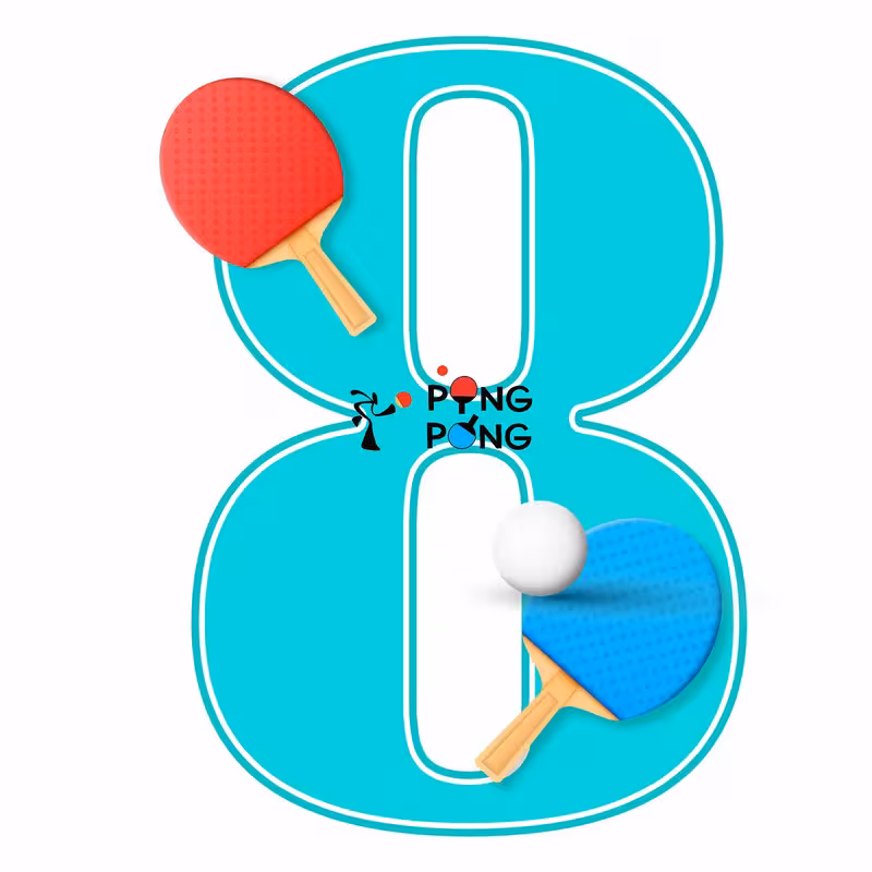 استند رومیزی تولد مدل عدد 8 طرح پینگ پنگ کد 1401