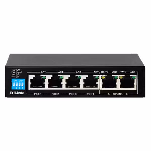 سوییچ 6 پورت POE دی-لینک مدل D-LINK DES-F1006P-E