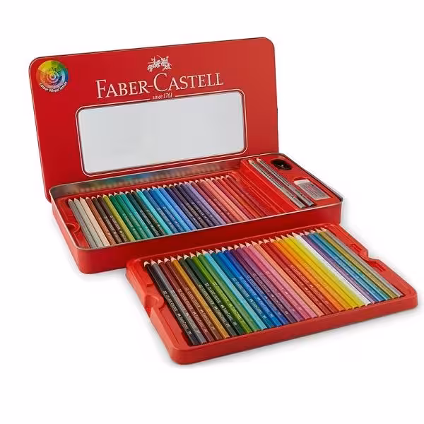 مداد رنگی 60 رنگ فابرکاستل جعبه فلزی
