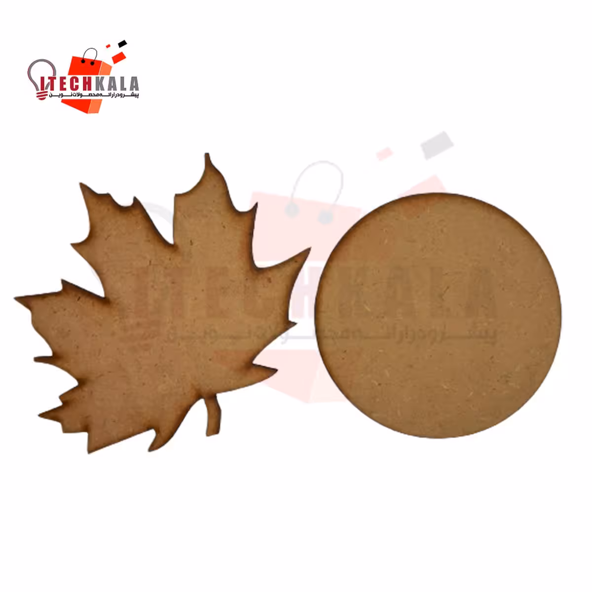 بیس چوبی زیرلیوانی برگ پاییزی