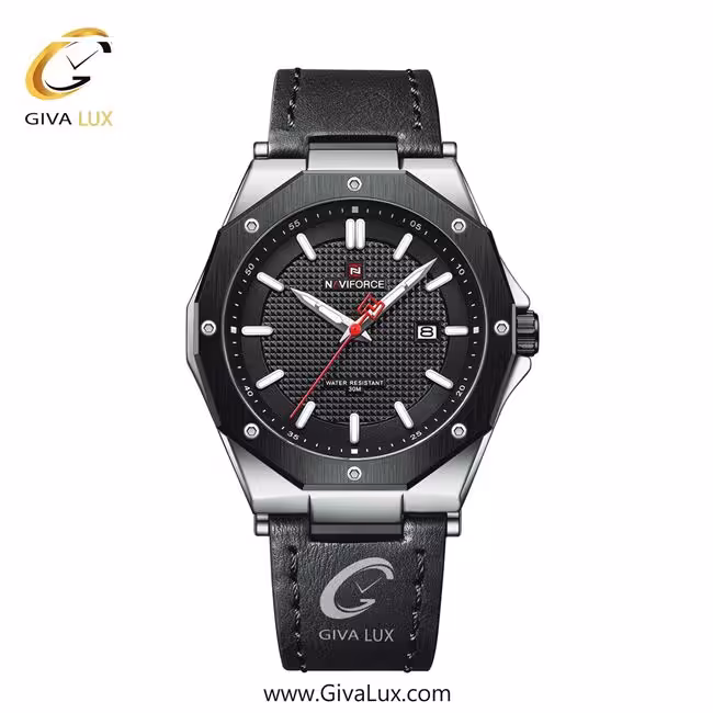 ساعت مچی اورجینال مردانه ناوی فورس|Naviforce|نوی فورس|نیوی فورس نقره ای-مشکی | مشکی| مشکی| کد رفرنس NF9200