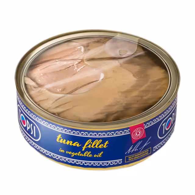 کنسرو ماهی فیله تن در روغن گیاهی تاپسی 240 گرمی