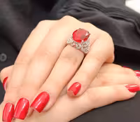 انگشتر جواهری یاقوت سرخ نقره زنانه کد 10984
