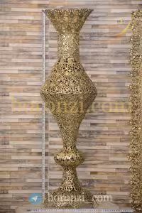 گلدان برنزی توپی خمره ای پرکار