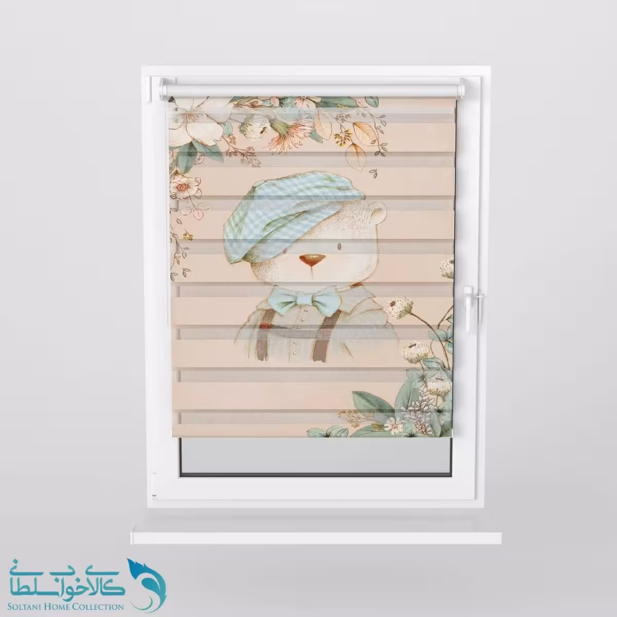 پرده زبرا اتاق کودک طرح اقا خرسه کد A2315