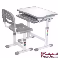 ست میز تحریر و صندلی مدل قابل تنظیم رنگ طوسی