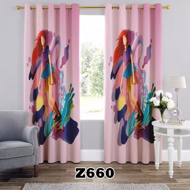 پرده سه بعدی طرح دخترانه