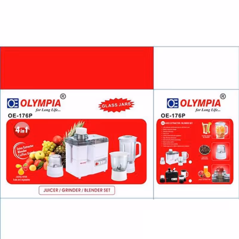 ابمیوه گیری 4 کاره برند المپیا ساخت المان  در 2 رنگ مشکی و سفید 