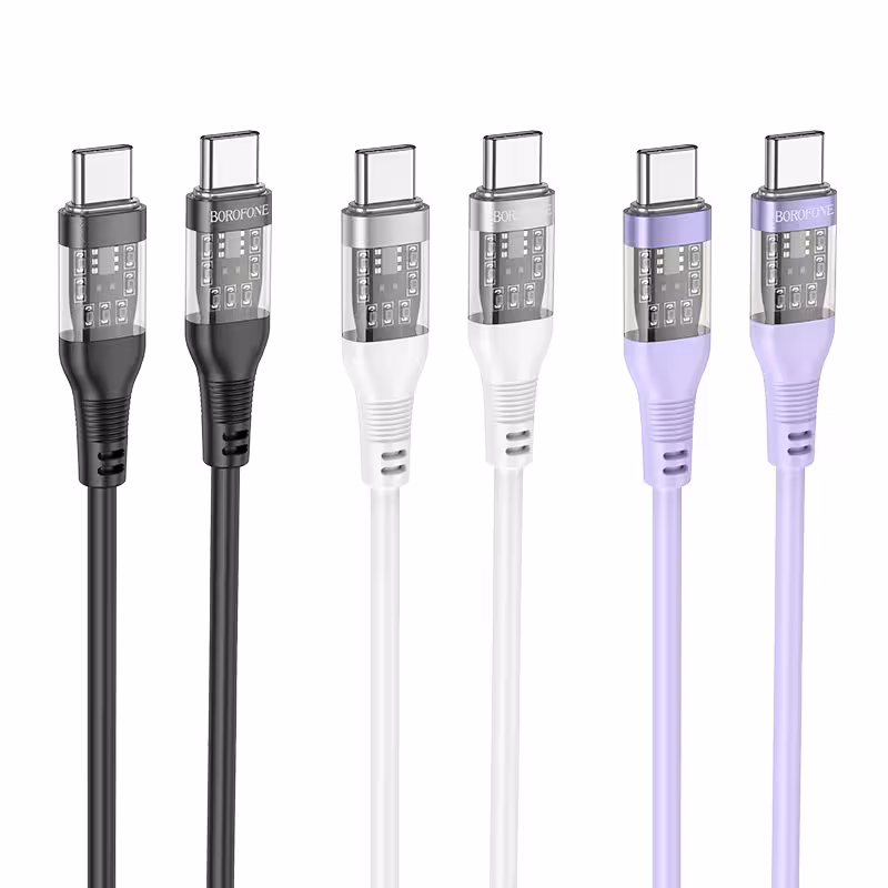 کابل شارژ بروفون مدل BU37 تایپ سی به تایپ سی توان 60 وات