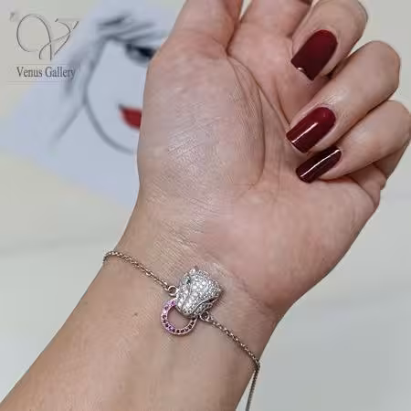 دستبند نقره زنجیری طرح تایگر کد5864