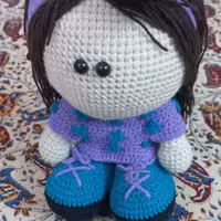 عروسک بافتنی دخترک کفش فانتزی
