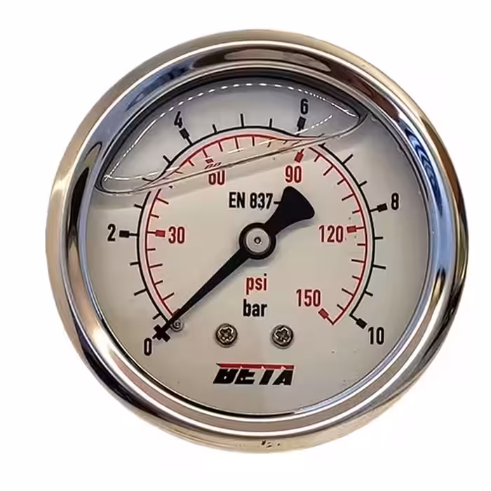 گیج فشار صفحه 10 سانت روغنی 10 بار تابلویی