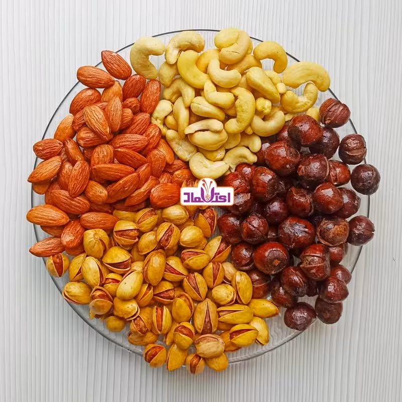 آجیل چهار مغز مخصوص 500 گرمی اعتماد تازه (تخفیف ویژه) | amazonchi