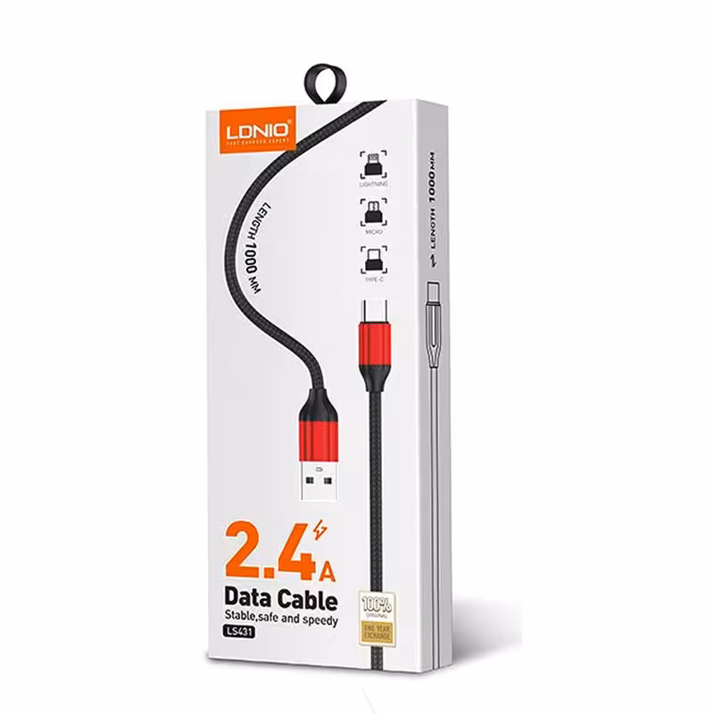 کابل تبدیل USB به LIGHTNING الدینیو (LDNIO) مدل LS431 طول 1 متر