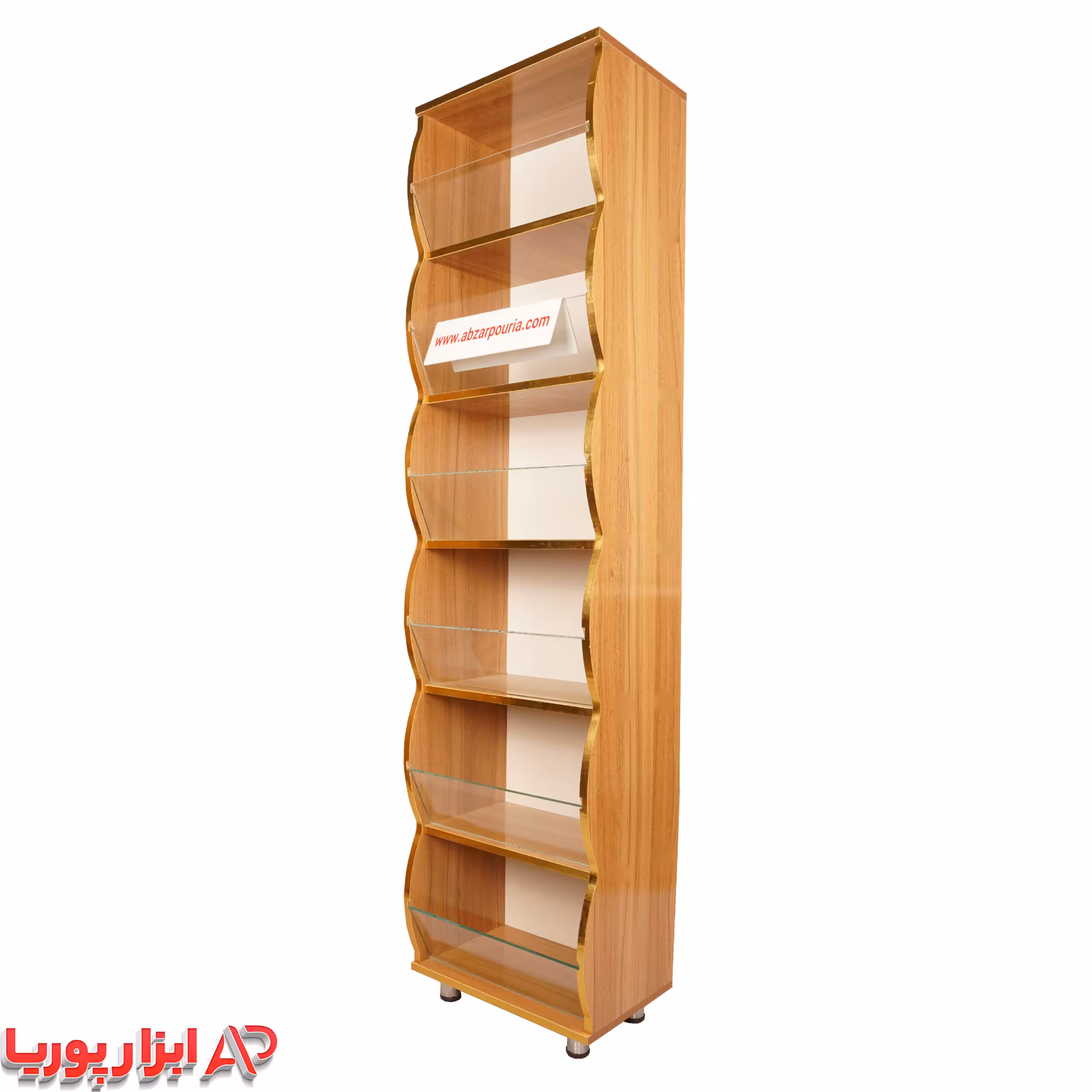 استند 6 طبقه شکم دار طرح چوب