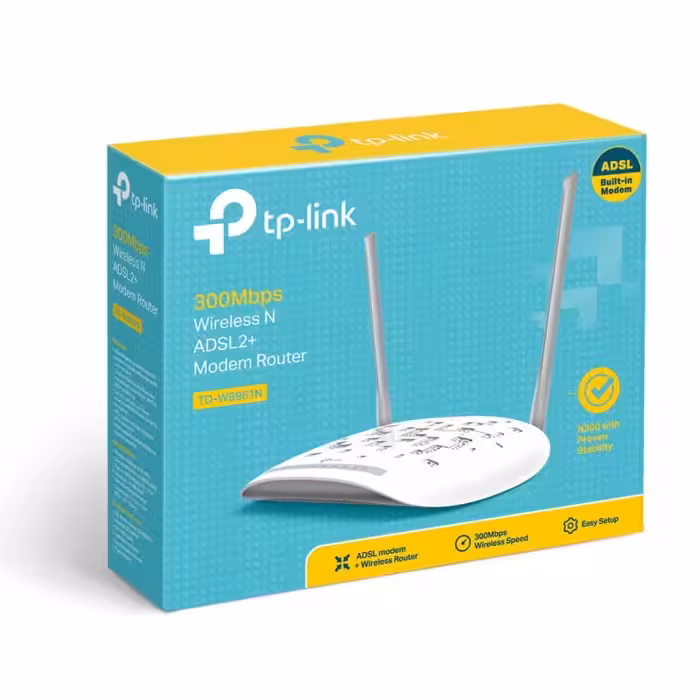 TD-W8961Nمودم روتر ADSL2 PLUS بی سیم TP-Link مدل(فروش عمده و تك)