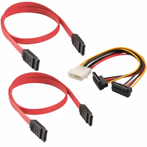 کابل تبدیل برق 4 پین به SATA مدل BAMA124 به همراه کابل دیتا SATA بسته دو عددی | کالا مکس