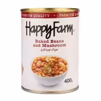 کنسرو خوراک لوبیا با قارچ هپی فارم 400 گرمی