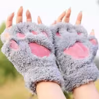 دستکش پنجه گربه ای طوسی