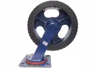 چرخ پاترولی آهنی لاستیکی آجدار گردان قطر 300 میلی متر