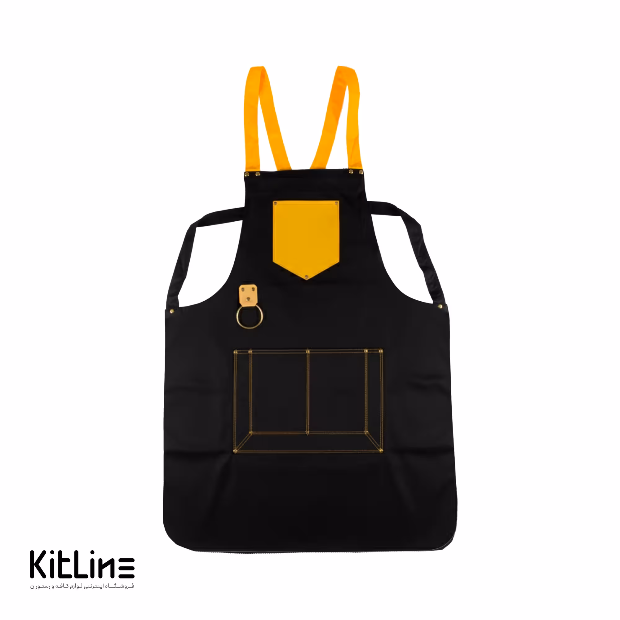 پیشبند ترگال مشکی خرج کار زرد مدل آرسین تک فرم
