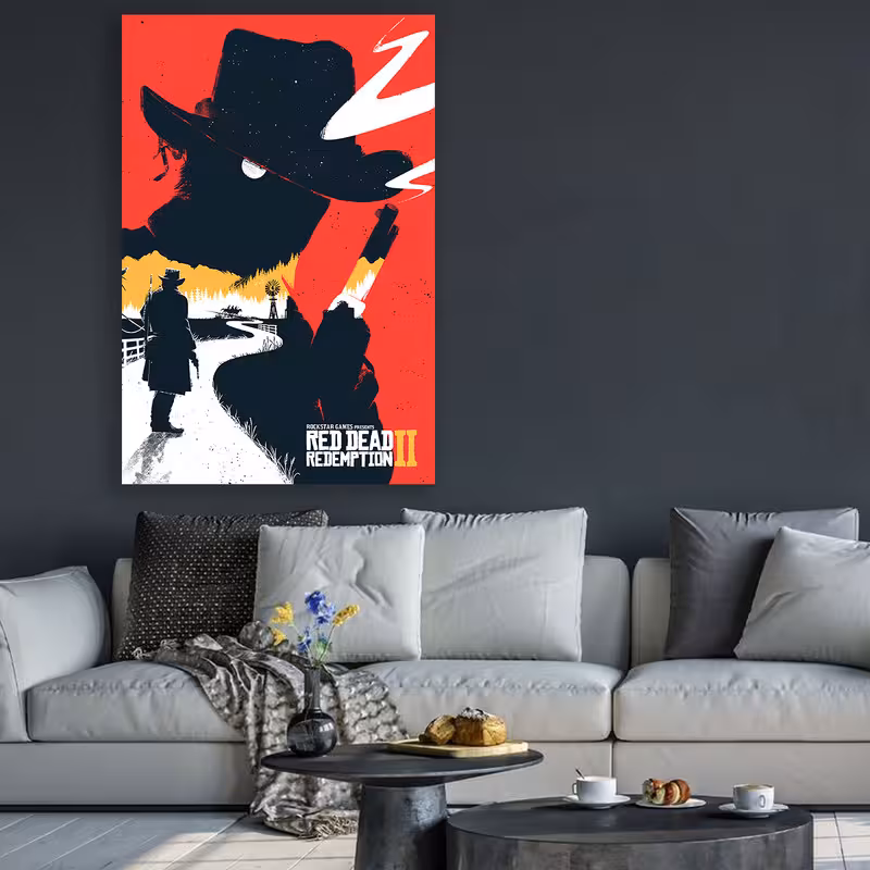 تابلو شاسی مدل رد دد ریدمپشن 2 طرح 1 Red Dead Redemption II Alt 1 کدC1-69 | دنیای قاب