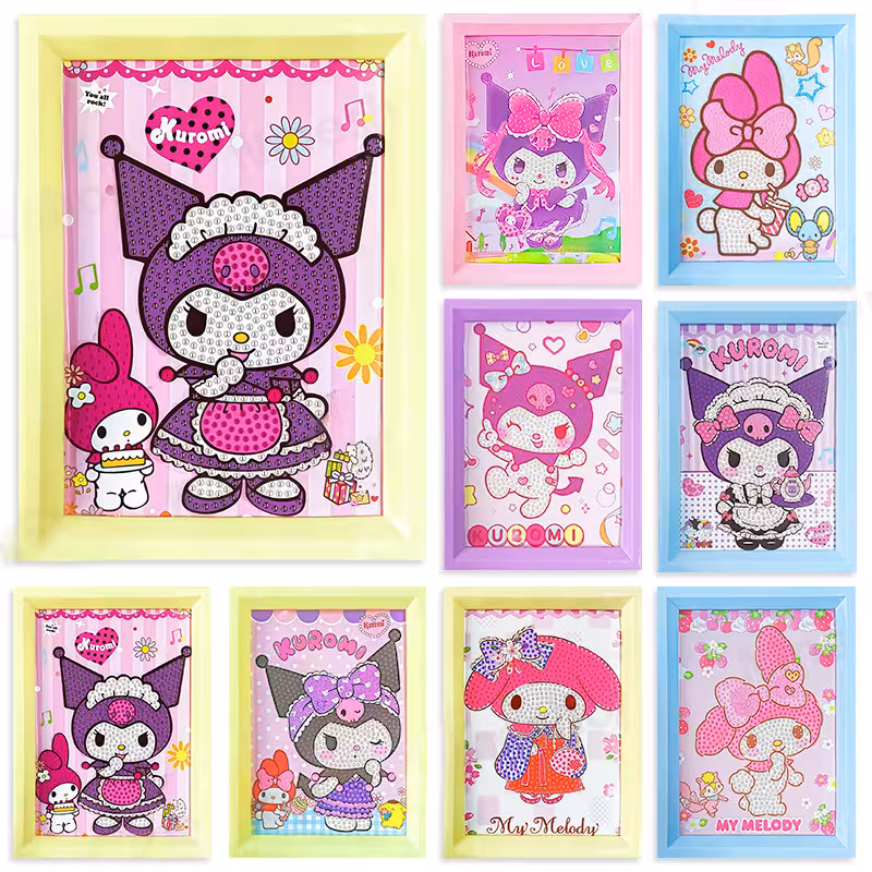 تابلو نقاشی الماسی قاب دار طرح کورومی