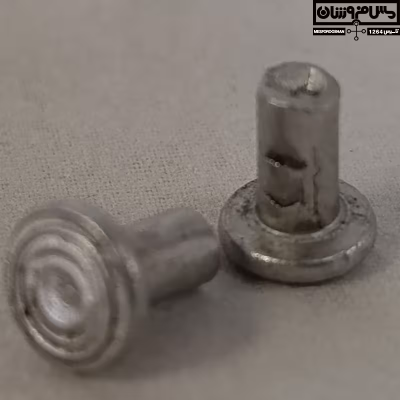 پرچ مسی آبکاری قلع سایز 11.4 در 3.8 میلی‌متر مدل میخی