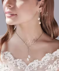 💍نیم ست جواهری  مرواریدي با زنجير ايتاليايي(N_4063)